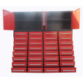 Powder coated red drawers storage cabinet with wheels